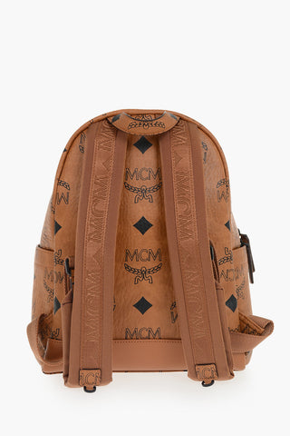 Rucksack Aus Veganem Hammerschlag-Leder Mit Allover-Logo