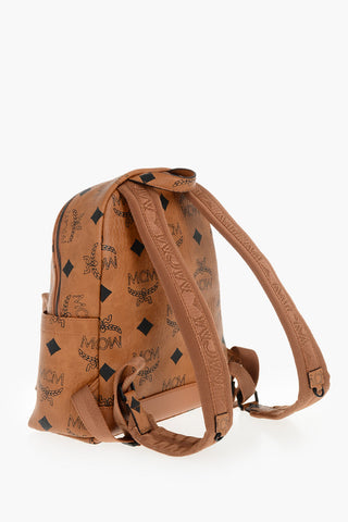Rucksack Aus Veganem Hammerschlag-Leder Mit Allover-Logo