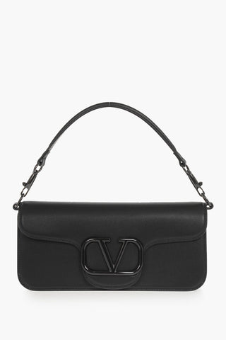 GARAVANI Solid-Color Leather Shoulder Bag with Tone-on-Tone Monogram