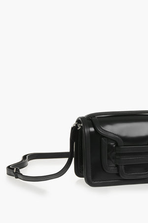 Brushed Leather Handbag with Removable Strap
