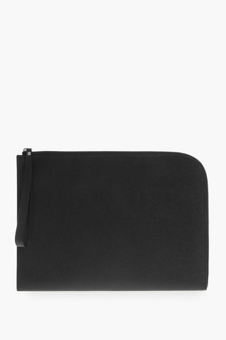 Saffiano Leather Clutch With Zip Closure