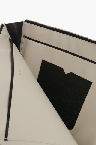 Saffiano Leather Clutch With Zip Closure