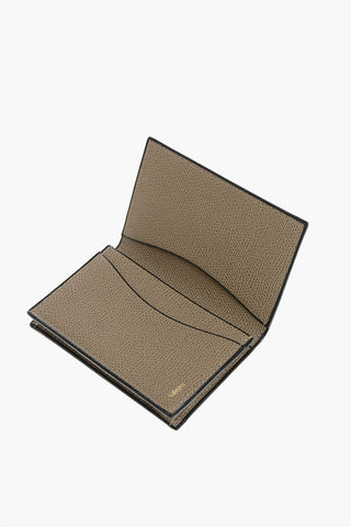 Solid-Color Saffiano Leather Card Holder