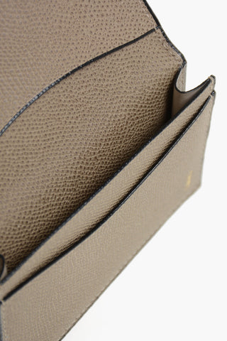 Solid-Color Saffiano Leather Card Holder
