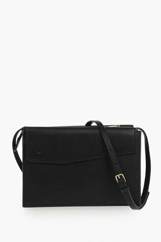 Hammered Leather Shoulder Bag With Gold-Effect Closure