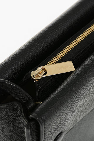 Hammered Leather Shoulder Bag With Gold-Effect Closure