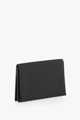 Solid-Color Saffiano Leather Card Holder