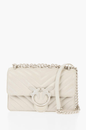 Borsa a Spalla LOVE ONE MINI in Pelle Motivo Chevron con Dettaglio Iconico