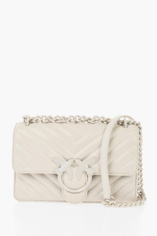 Leather Shoulder Bag LOVE ONE MINI with Chevron Pattern and Iconic Detail