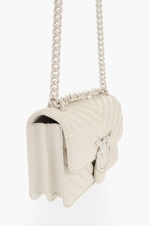 Borsa a Spalla LOVE ONE MINI in Pelle Motivo Chevron con Dettaglio Iconico