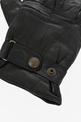 Leather Gloves Lined with Fleece