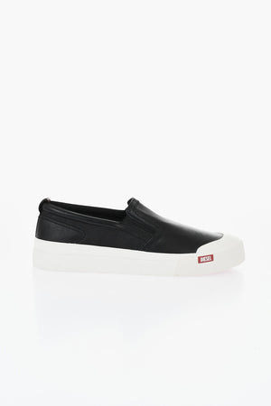Hammered Leather Slip-On Sneakers