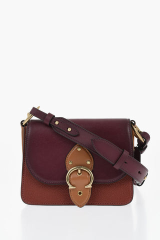 Two-Tone Leather And Suede Shoulder Bag