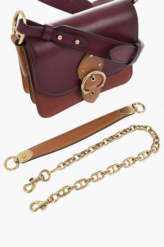 Two-Tone Leather And Suede Shoulder Bag
