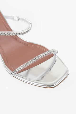 Sandali in Pelle Lamè GILDA con Cristalli 7cm