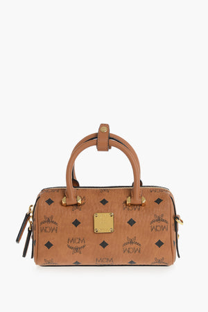 Mini Borsa a Bauletto in Pelle Vegan con Logo All-Over