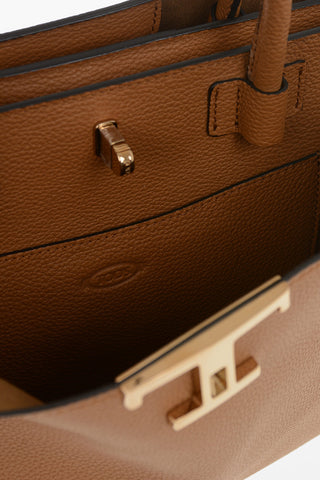 Hammered Leather Top-Handle Bag with Gold Detail
