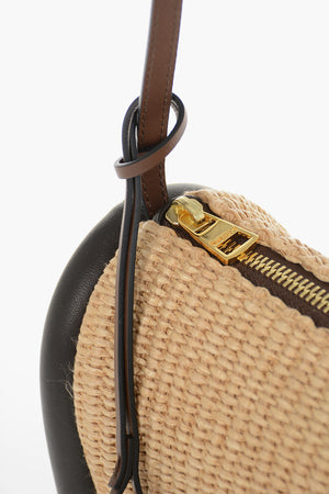 Schultertasche THE BUMPER Aus Raffia Mit Lederbesätzen