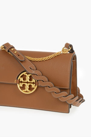 Schultertasche MILLER aus gehämmertem Leder mit Kette