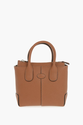 Hammered Leather Handbag With Removable Shoulder Strap