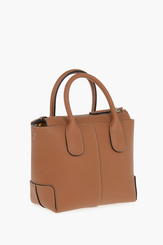 Hammered Leather Handbag With Removable Shoulder Strap