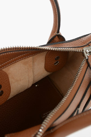 Hammered Leather Handbag With Removable Shoulder Strap