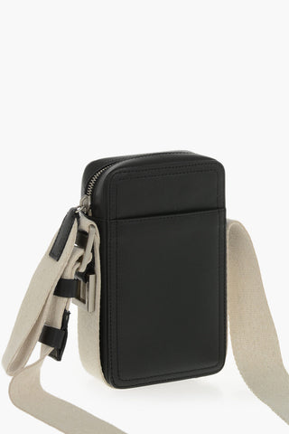 Ledertasche Mit Stoffriemen