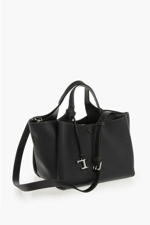 Hammered Leather Top-Handle Bag with Removable Strap