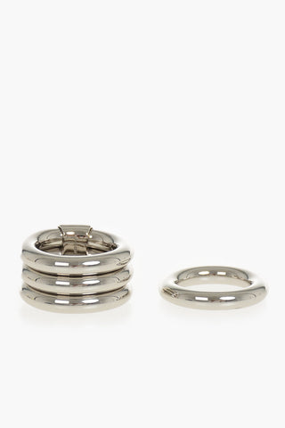 Set aus 4 Paar Ringen aus Messing mit silberfarbener Optik