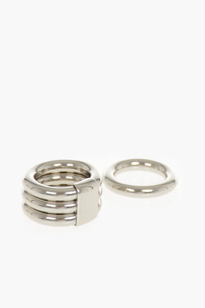 Set aus 4 Paar Ringen aus Messing mit silberfarbener Optik