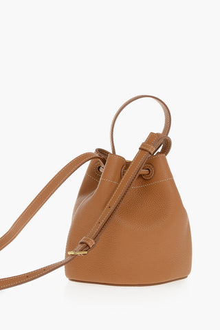 Leather Bucket Bag With Strap