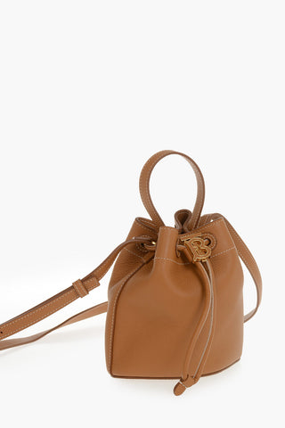 Leather Bucket Bag With Strap