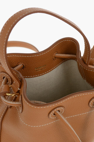 Leather Bucket Bag With Strap