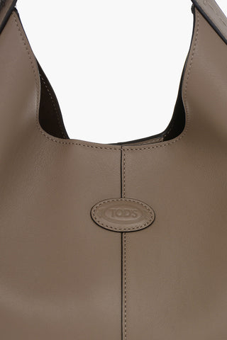 Solid-Color Leather Shoulder Bag