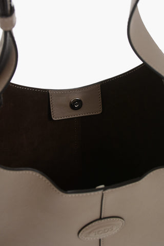 Solid-Color Leather Shoulder Bag