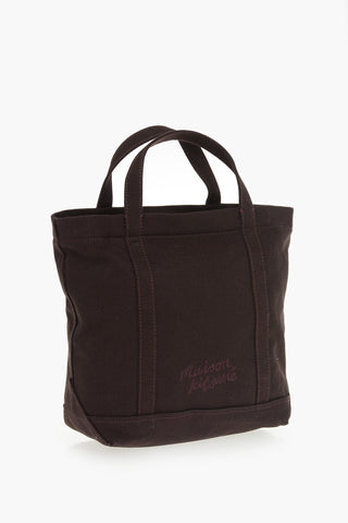 Mini Cotton Tote Bag with Embossed Monogram and Removable Strap