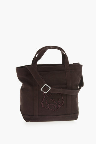 Mini Cotton Tote Bag with Embossed Monogram and Removable Strap