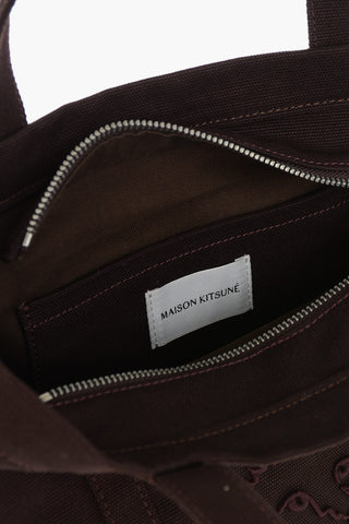 Mini Cotton Tote Bag with Embossed Monogram and Removable Strap