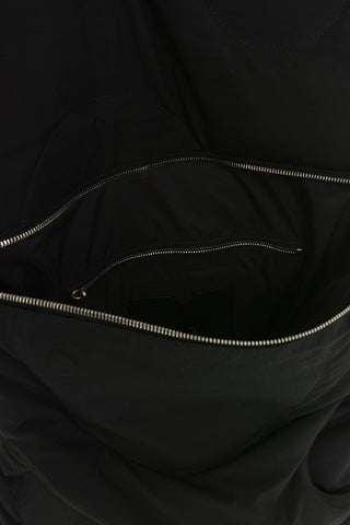 Solid-Color Nylon Backpack METEOR With Leather Trims