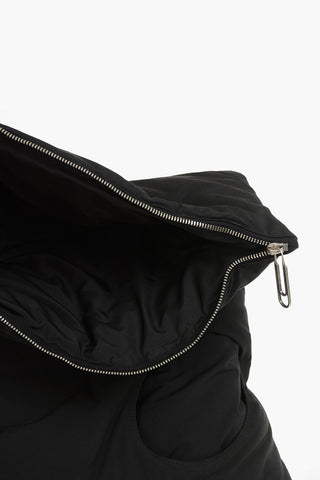 Solid-Color Nylon Backpack METEOR With Leather Trims