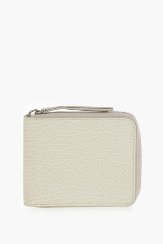 MM11 Hammered Leather Wallet with Zip Closure