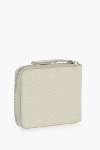 MM11 Hammered Leather Wallet with Zip Closure