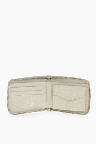 MM11 Hammered Leather Wallet with Zip Closure