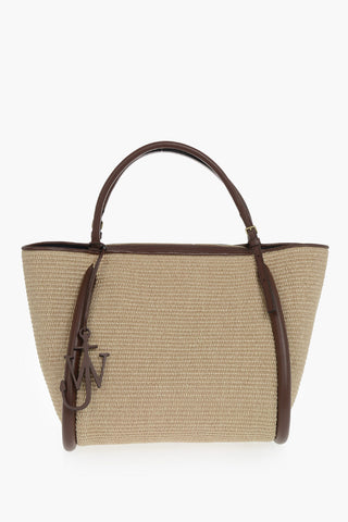 Raffia Tote Bag THE BUMPER 31 With Leather Trims