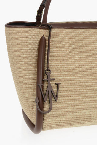 Raffia Tote Bag THE BUMPER 31 With Leather Trims