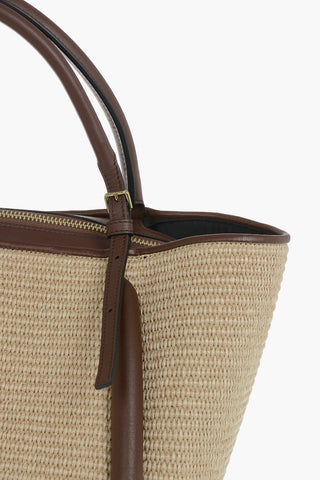 Raffia Tote Bag THE BUMPER 31 With Leather Trims