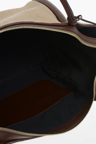 Tote Bag THE BUMPER 31 Aus Raffia Mit Lederbesätzen
