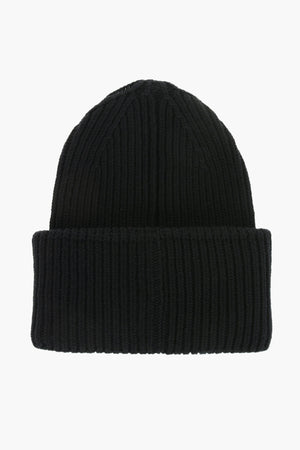 Beanie aus Wolle mit besticktem Patch