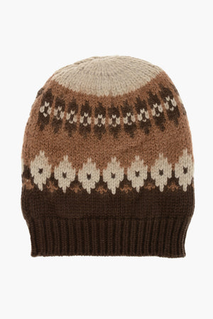 Mixed-Wool Beanie With Fair Isle Pattern