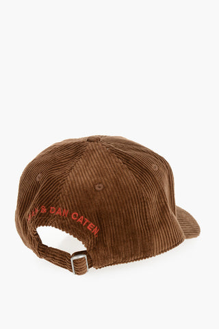 Gerippte Velours-Baseballkappe Mit Besticktem Patch